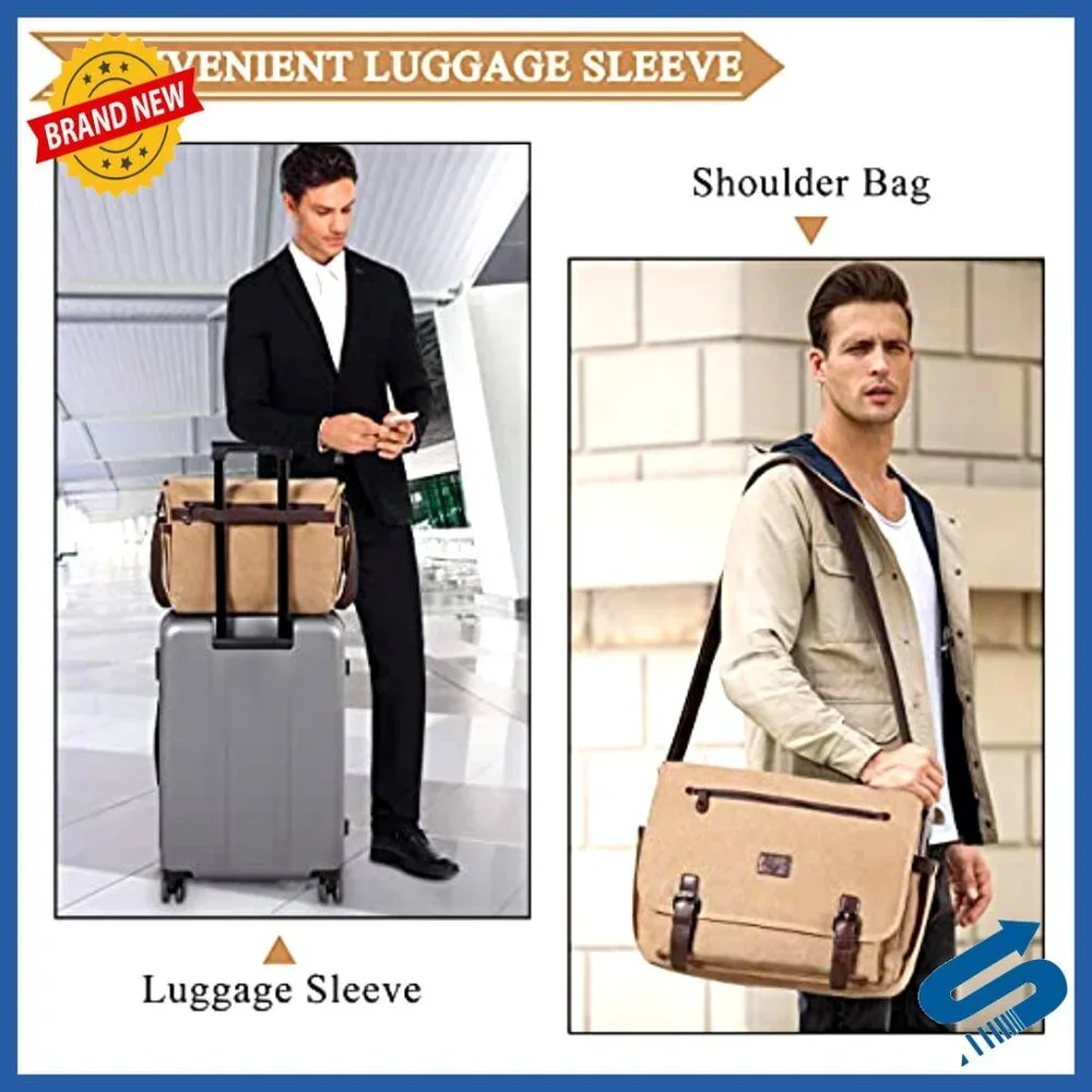 Vintage Canvas Messenger Satchel Water Resistant Laptop Bag Work College